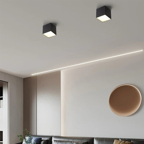 Plafonniers Led créatifs en acrylique blanc et noir - vue 6 sur 23