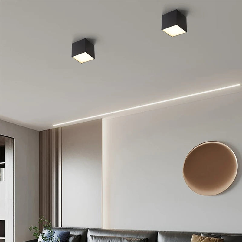 Plafonniers Led créatifs en acrylique blanc et noir - vue 6 sur 23