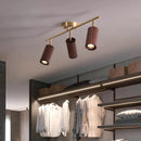 Walnut Wood Brass Spotlight Ceiling Light Fixture, Living Room Light for Dining Room, Kitchen Island, Corridor aisle, bedroom
