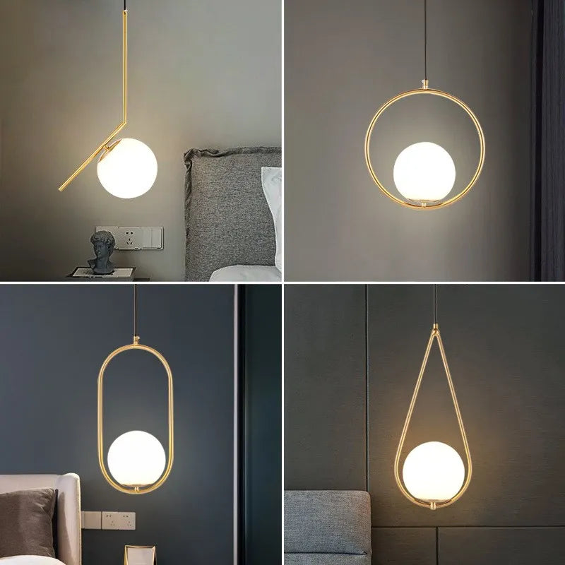 Rétro LED Suspension En Verre 1-3Tête Lanterne Transparente Lampes Suspendues Pour Chambre Cuisine Balcon Salons Luminaire Lustre - vue 4 sur 22