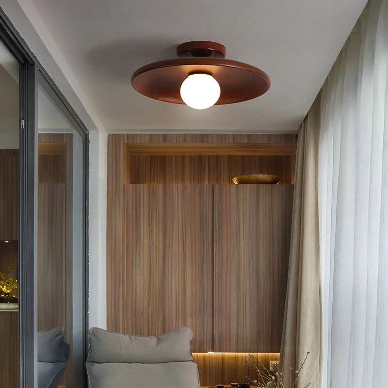 Lustre plafond led bois moderne - vue 5 sur 9