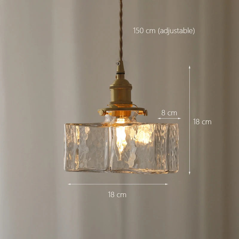 lustre japonais en verre minimaliste moderne avec éclairage led - vue 9 sur 9