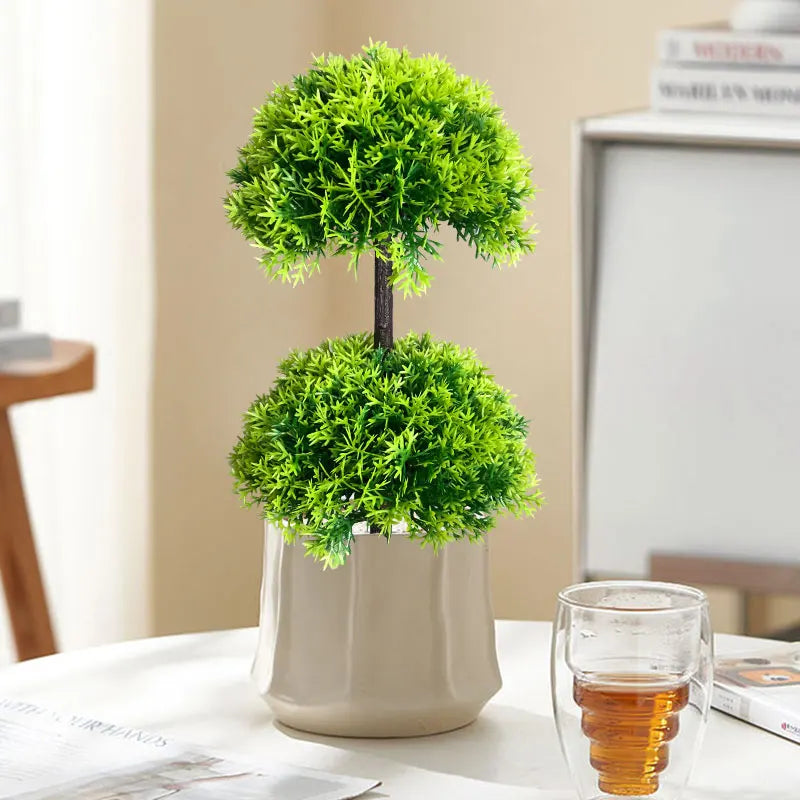 plante artificielle faux pin pour décoration intérieure et extérieure - vue 4 sur 8