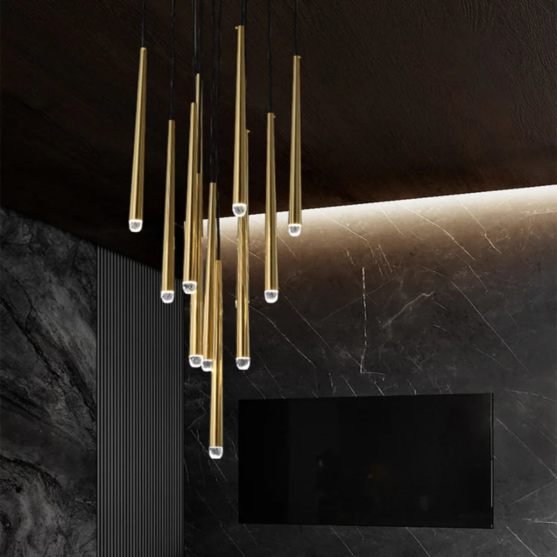 lustre led postmoderne nordique en cristal suspendu - vue 5 sur 17