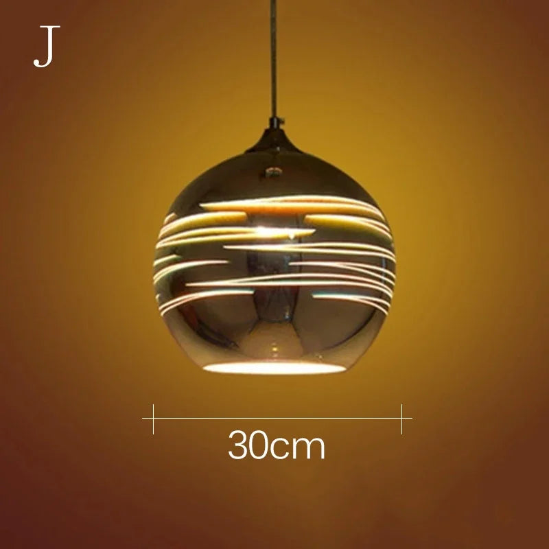 Coloured glass pendant light for modern and festive decoration - vue 20 sur 23
