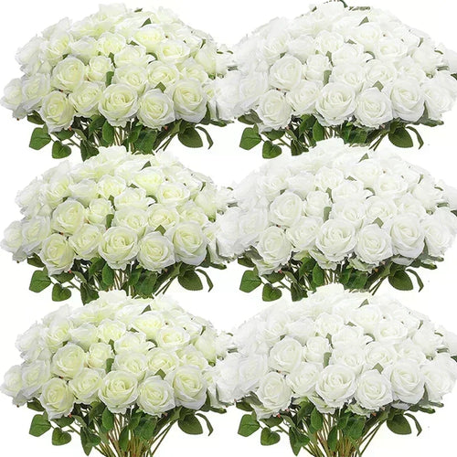 lot de 50 roses artificielles en soie pour décoration et événements festifs