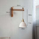 applique murale led rétro japonaise télescopique en laiton et verre