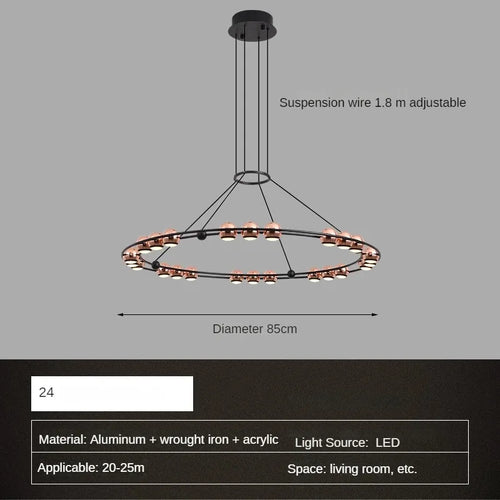 Minimalist modern ball chandelier for interior decoration - vue 8 sur 12