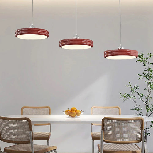Suspension de luxe moderne dimmable avec abat-jour circulaire en fer