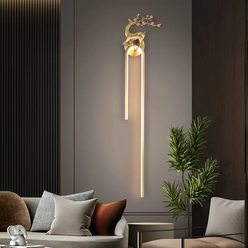 applique murale en cuivre style chinois pour éclairage intérieur - vue 3 sur 15