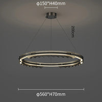 lustre moderne design rond en métal pour éclairage intérieur