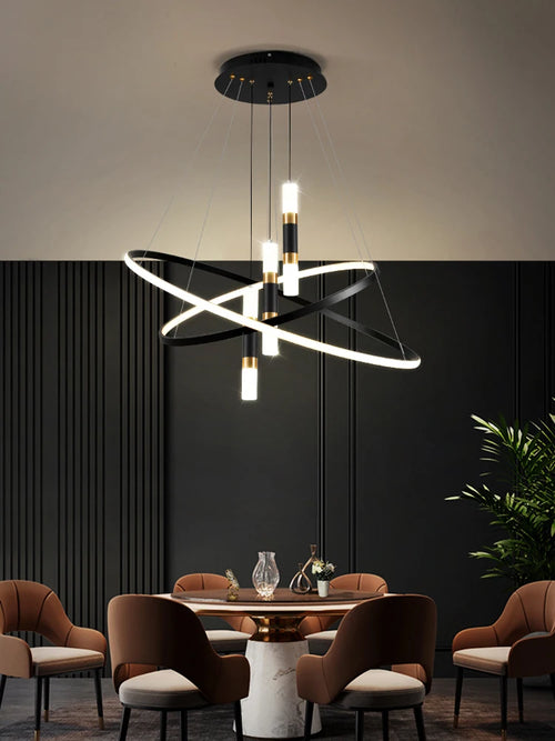 Lustres LED rondes modernes pour salon salle à manger cuisine île Lustre suspension lumières luminaire décor à la maison éclairage intérieur - vue 3 sur 15