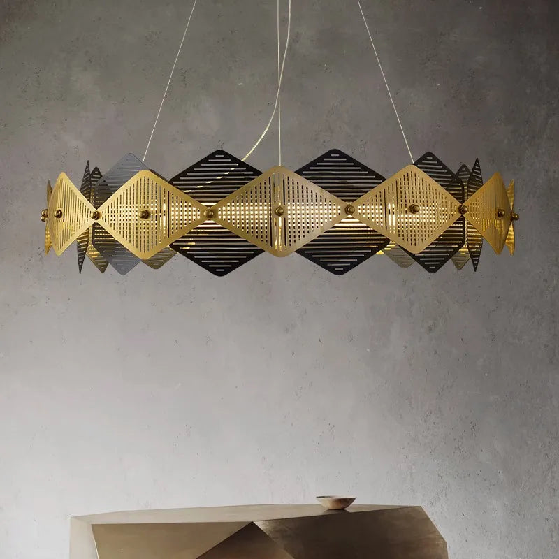 lustre post-moderne acier inoxydable lampe led minimaliste italienne - vue 4 sur 13