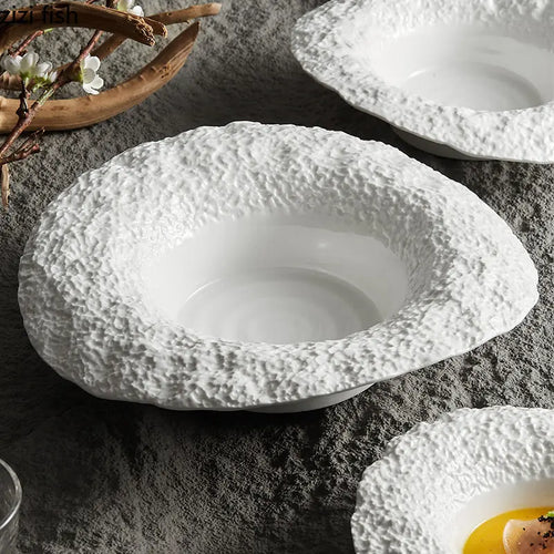 Assiette bol céramique texture roche style chapeau champignon