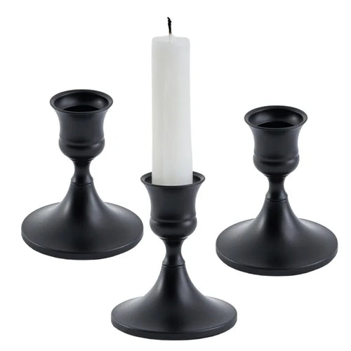 kit de trois bougeoirs en laiton doré pour mariage et dîner - vue 17 sur 18
