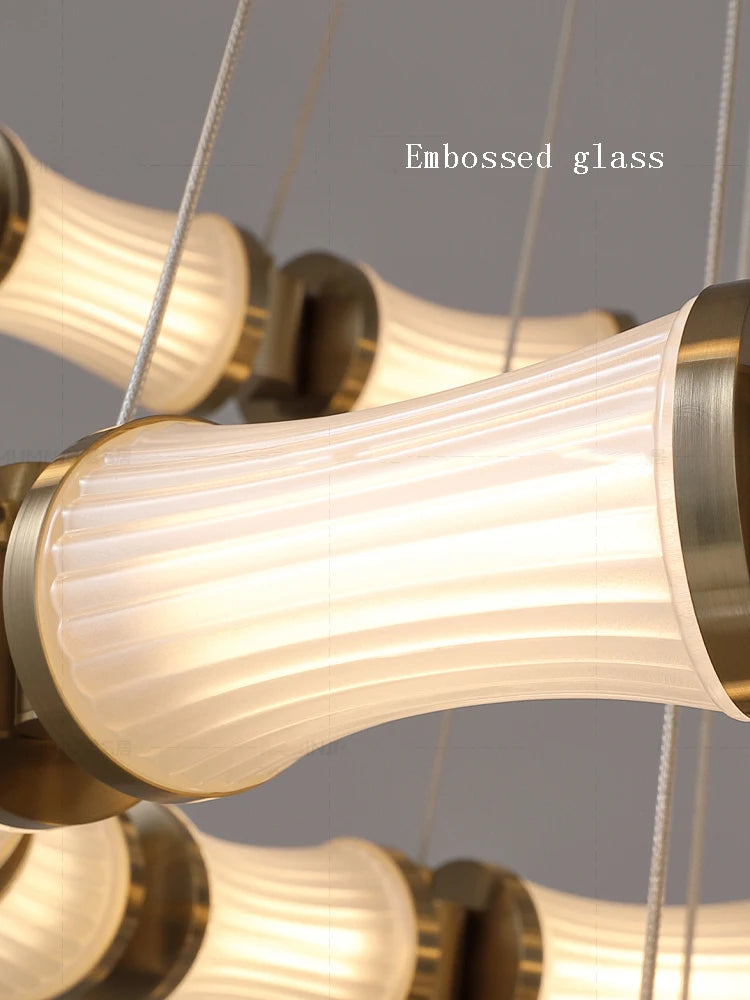 lustre led en verre design moderne de luxe - vue 6 sur 13