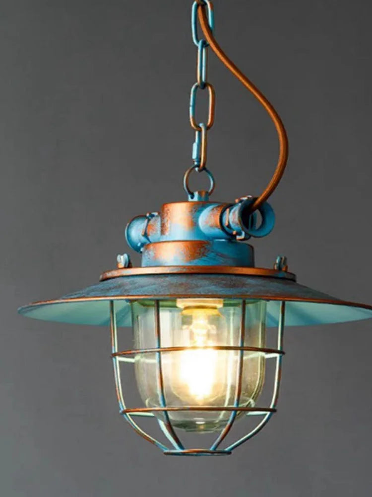 Américain rétro industriel vent anti-déflagrant lustre LOFT créatif Restaurant allée Barcafé fer LED suspension lampe - vue 3 sur 10
