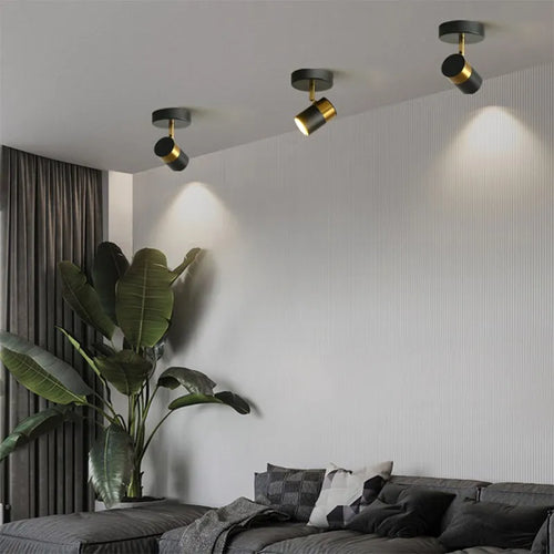Plafonnier LED nordique de luxe en or noir - vue 5 sur 12