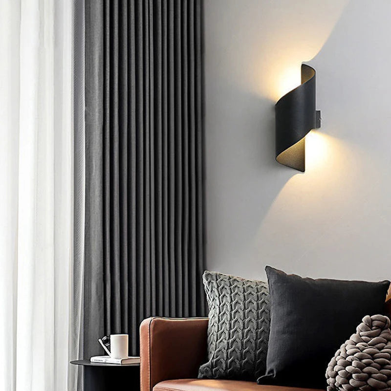 applique murale led spirale double tête étanche jardin balcon - vue 5 sur 18