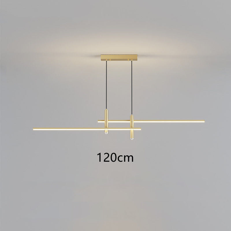 Lustre design LED minimaliste en barre métallique Sarno - vue 12 sur 12