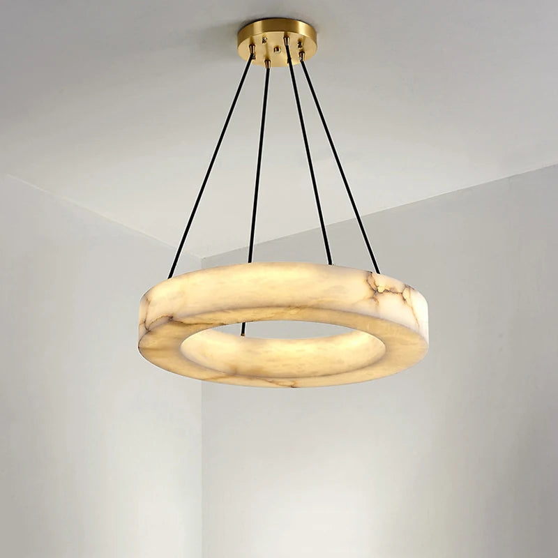 lustre en marbre naturel espagnol pour hôtel luxueux - vue 5 sur 8