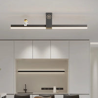 Minimalist nordic LED strip chandelier with creative style