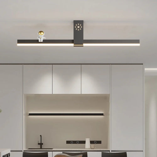Minimalist nordic LED strip chandelier with creative style
