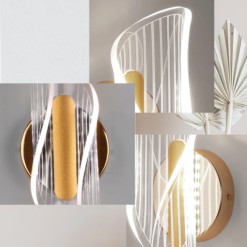 Applique murale moderne led acrylique salon intérieur chambre décoration - vue 3 sur 12