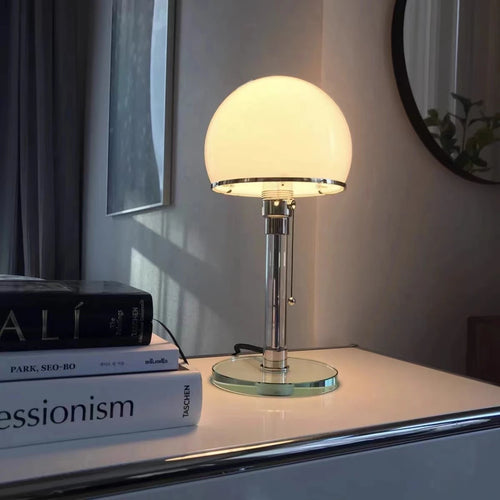 lampe à poser design simple en verre pour lecture et études - vue 2 sur 8