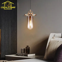 Italian design gold glass pendant light minimalist indoor lighting