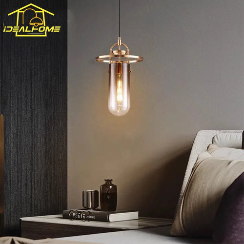 Italian design gold glass pendant light minimalist indoor lighting
