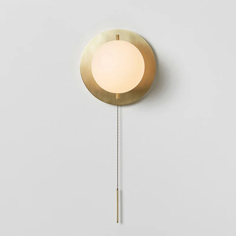 Light Luxury All Copper Wall Lamp, Post-modern Villa, Minimalist Living Room, Background Wall, Creative Bedroom, Bedside Lamp - vue 2 sur 7