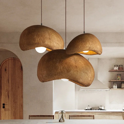 suspension nordique à led wabi-sabi en résine décorative pour intérieur créatif