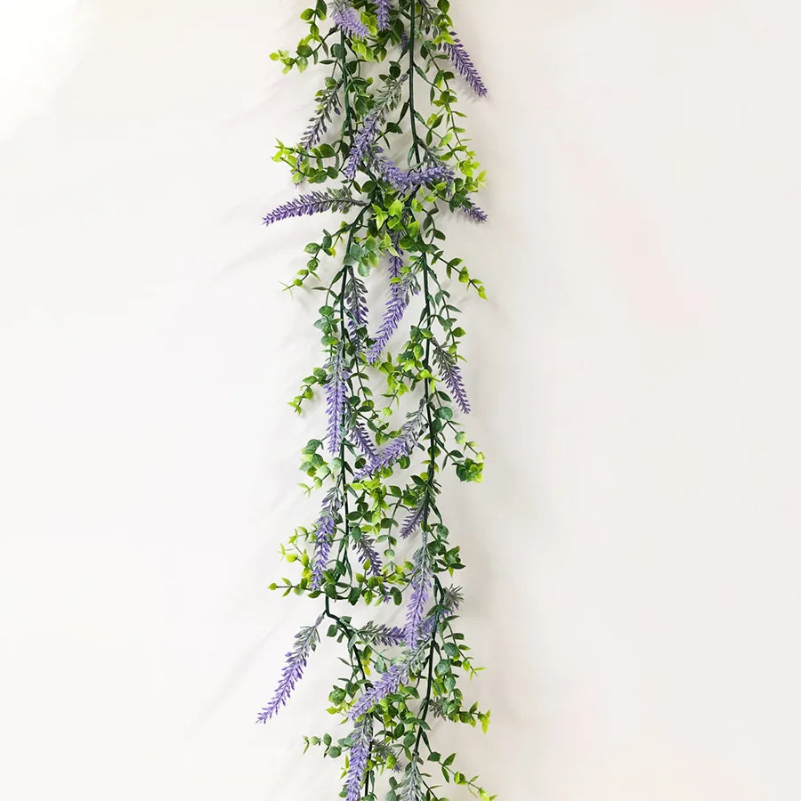 plantes d'eucalyptus artificielles et fleurs de lavande pour décoration - vue 8 sur 7