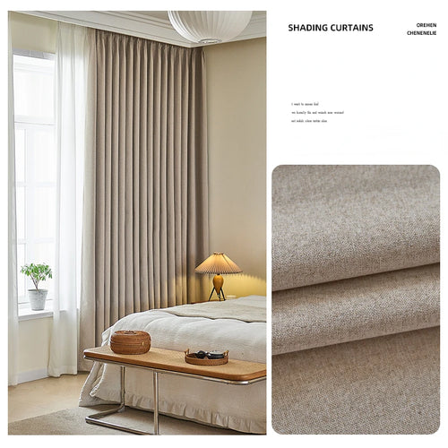Rideau occultant moderne plissé pour baie vitrée salon