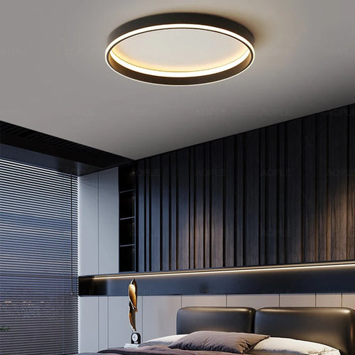 Simple round modern LED ceiling light for bedroom and living room - vue 4 sur 12