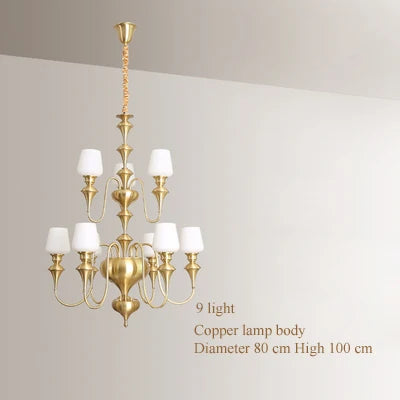 lustre à led en cuivre noir pour décoration d'hôtel élégant - vue 17 sur 22