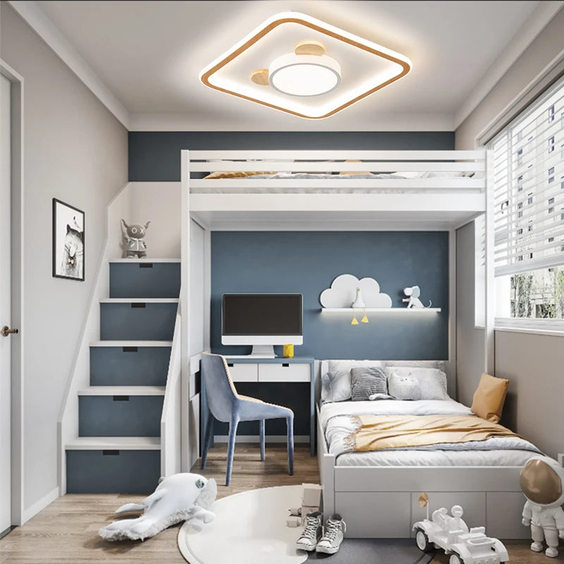 plafonniers nordiques led dessin animé éclairage intérieur art décoration - vue 5 sur 11
