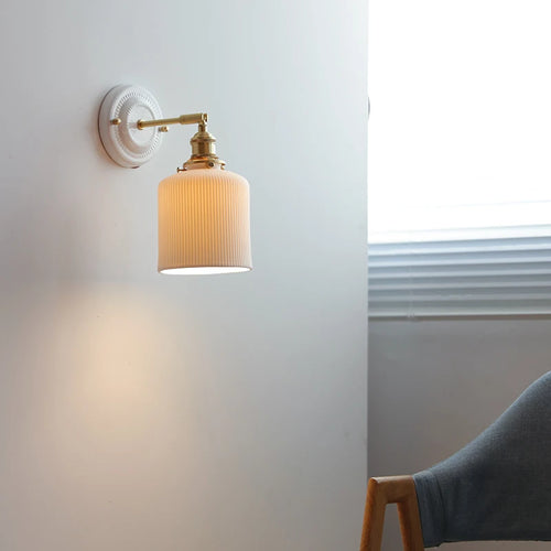 Applique LED nordique japonaise cuivre blanc - vue 6 sur 23