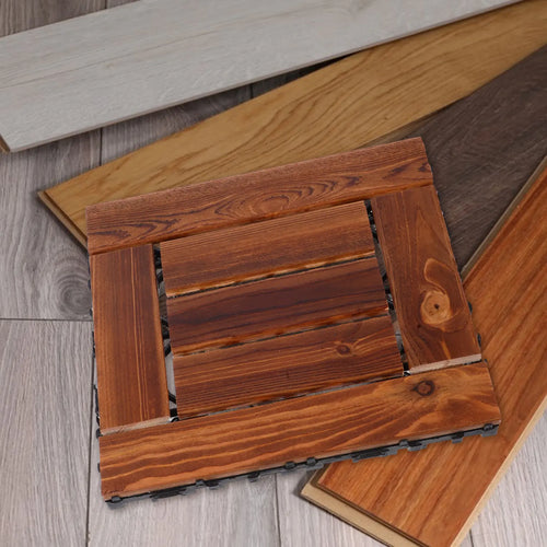 Dalles terrasse bois emboitables 30x30x15cm ultra résistantes - vue 2 sur 6