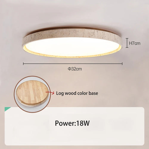 Led plafonnier pierre Downlight monté en Surface rétro luminaires noyer bûche bois couleur chambre salon grande lumière - vue 11 sur 13