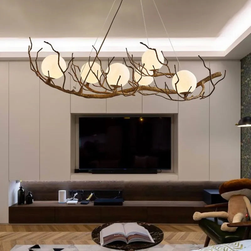 lustre rétro nordique style wabi-sabi personnalisé pour restaurant et boutique - vue 6 sur 14