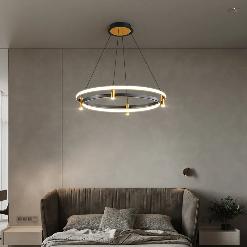 lustre led nordique anneau décoratif pour maison - vue 4 sur 7