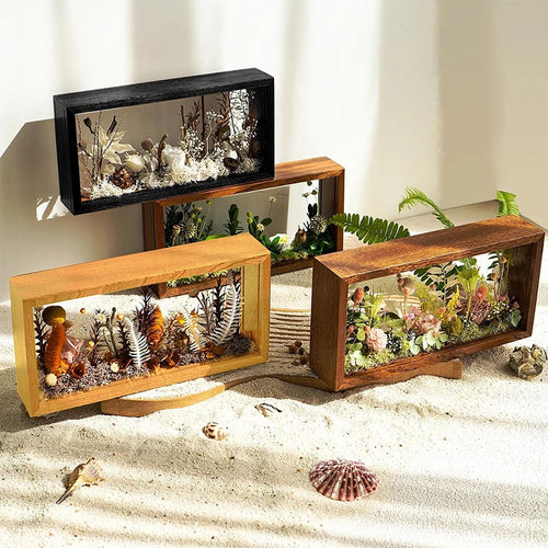 cadre photo flottant transparent avec fleurs séchées décoratif et artisanal - vue 7 sur 10