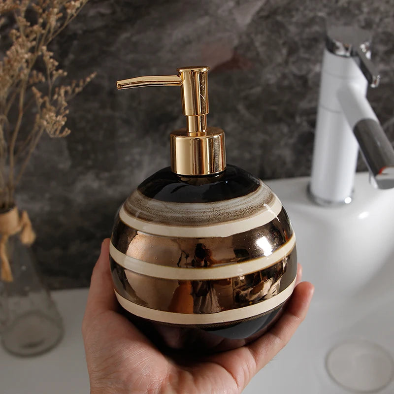 bouteille en céramique pour lotion et savon décoratif - vue 8 sur 8