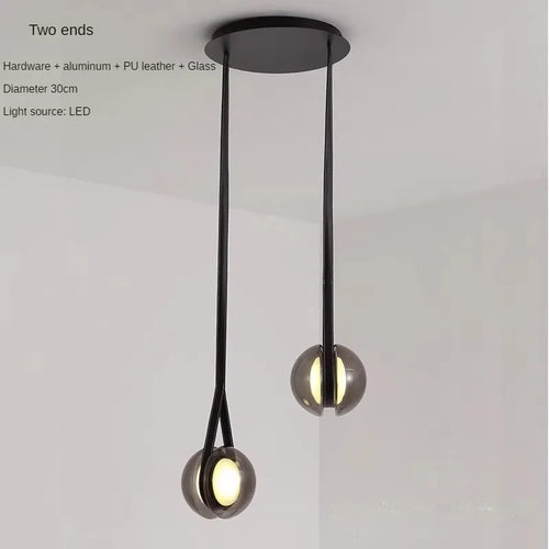 lustre créatif yoyo en verre pour décoration moderne intérieure - vue 8 sur 9
