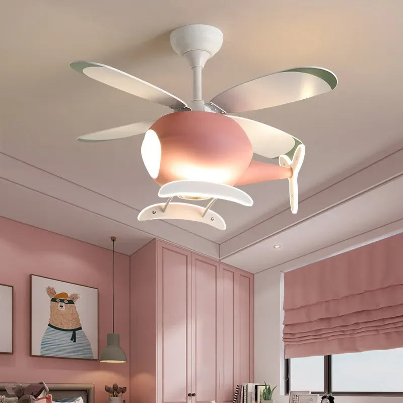 plafonnier hélicoptère ventilateur led pour chambre enfant - vue 4 sur 12
