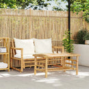 salon de jardin 2 pièces avec coussins en bambou
