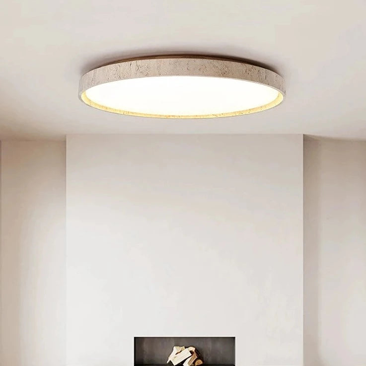 plafonnier Led en pierre Downlight monté en Surface rétro luminaires noyer bûche bois couleur chambre salon grande lumière - vue 3 sur 13
