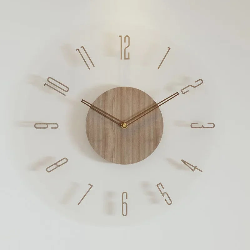 montre murale luxe en bois design moderne silencieuse quartz créative - vue 7 sur 11